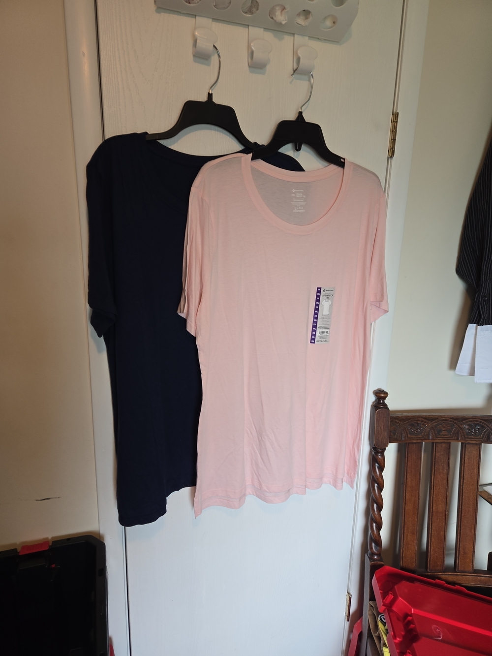 Womens X X L  Short Sleeve Crew Neck T-Shirt - Pink/ Navy Lot Of 2 Members Mark